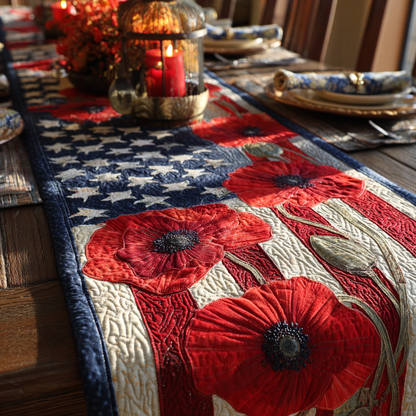Star Flowers Quilted Table Runner NCU0VH5924