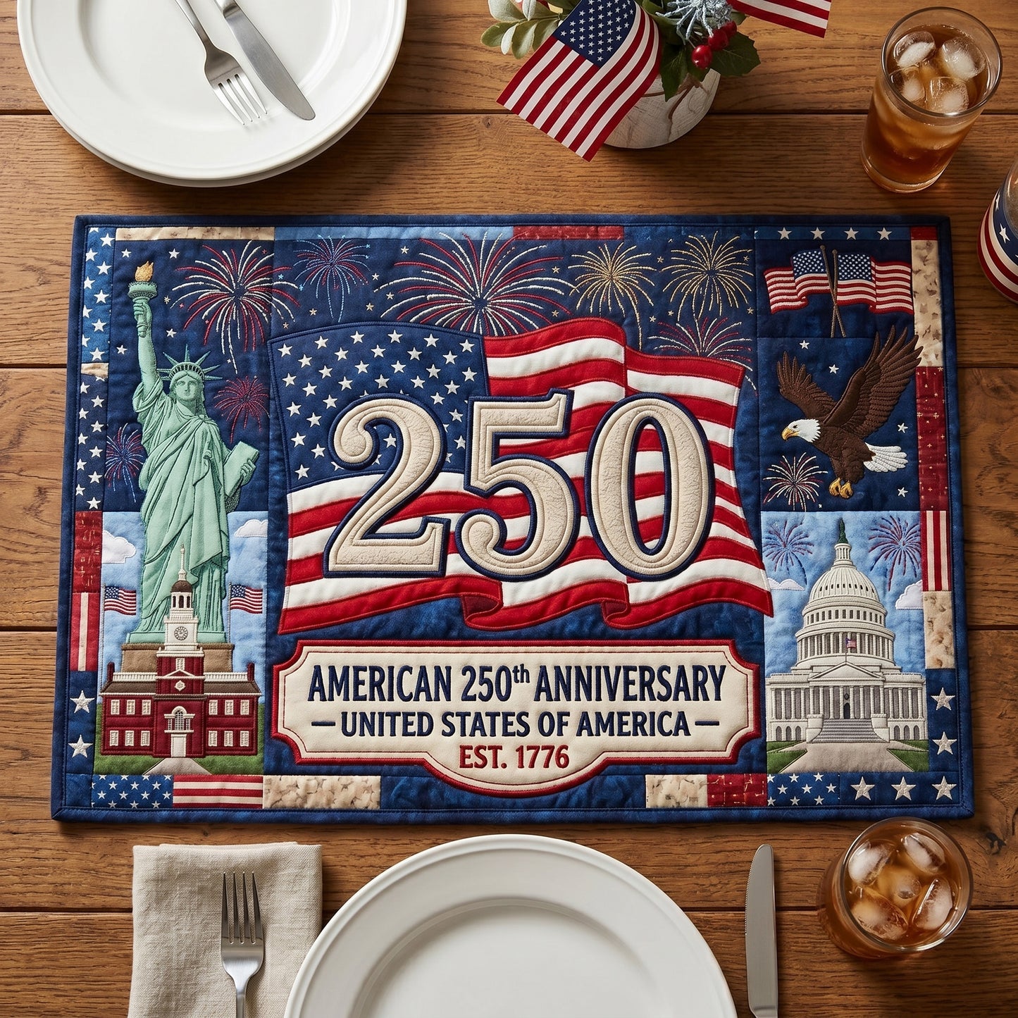Star Freedom Quilted Placemat NCU0TV1898