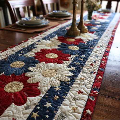 Star Garden Quilted Table Runner NCU0VH5762