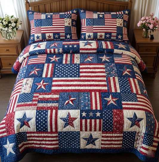 Star Glory 3-Piece Quilted Bedding Set NCU0DK11996