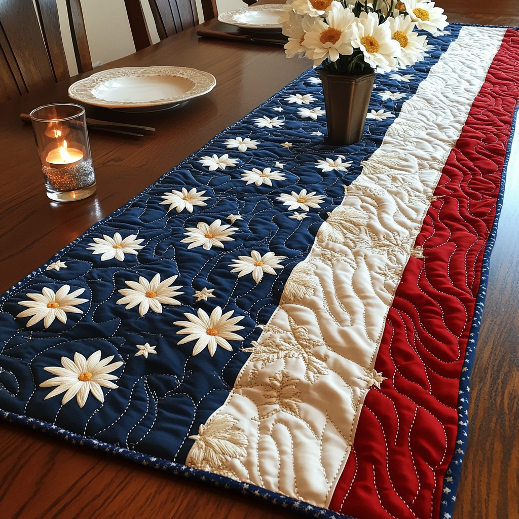 Star Glory Quilted Table Runner NCU0VH3376