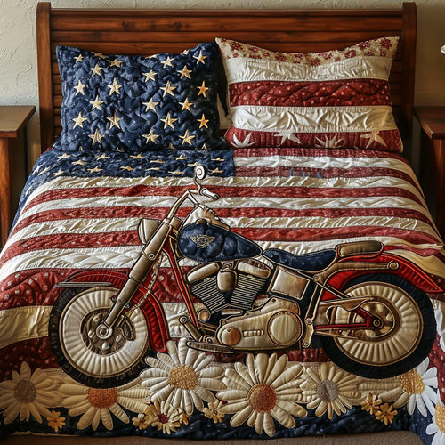 Star Motorcycle 3-Piece Quilted Bedding Set NCU0DV4348