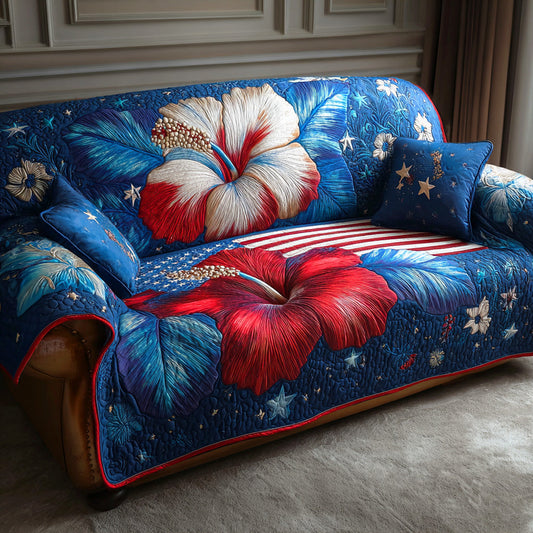 Star Spangled Bloom Quilted Sofa Cover NCU0TD1308