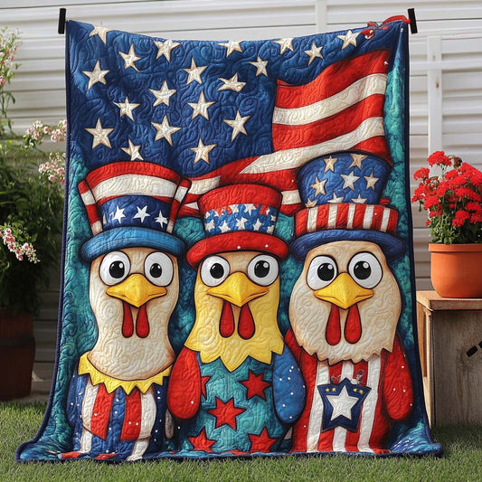 Star Spangled Chicks Quilted Blanket NCU0NT8159