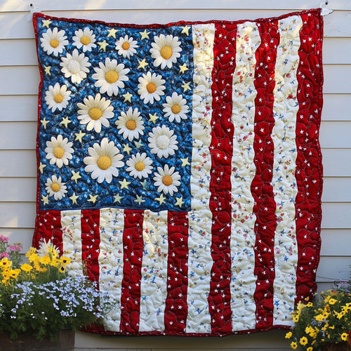 Star Spangled Petals Quilted Blanket NCU0NT7076