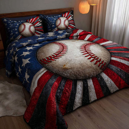 Star Stripes 3-Piece Quilted Bedding Set NCU0DK12095