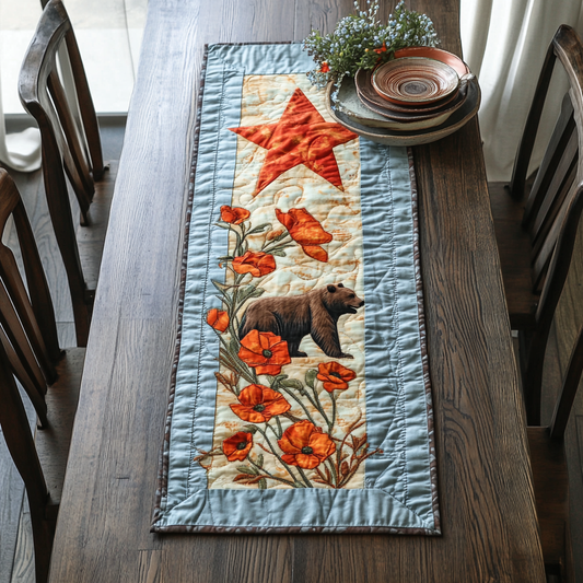 Star and Poppy Quilted Table Runner NCU0DK6745
