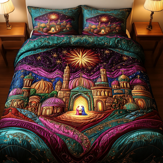 Star of Bethlehem 3-Piece Quilted Bedding Set NCU0VH1175