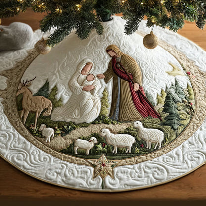 Star of Bethlehem Christmas Quilted Tree Skirt NCU0PT10615