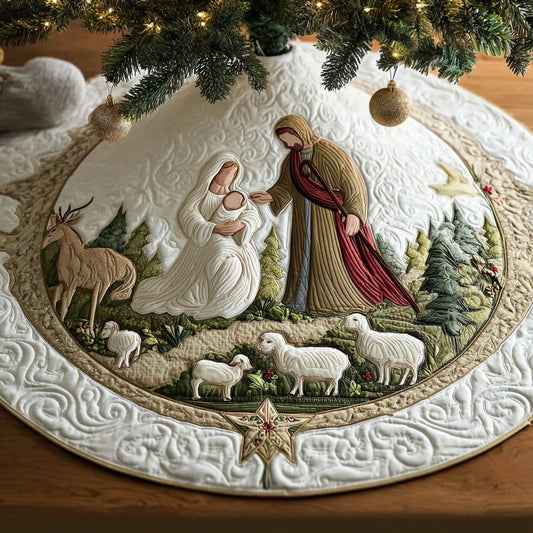 Star of Bethlehem Christmas Quilted Tree Skirt NCU0PT10615