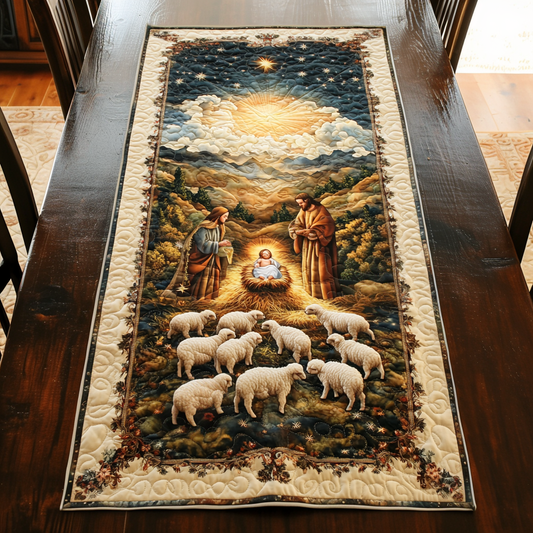 Star of Bethlehem Quilted Table Runner NCU0VH296