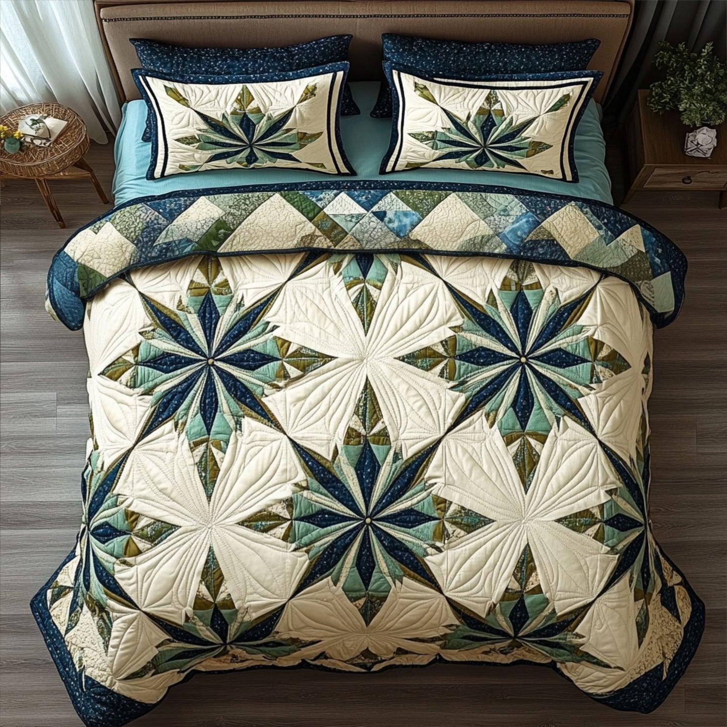 Star of Heritage 3-Piece Quilted Bedding Set NCU0PT6847