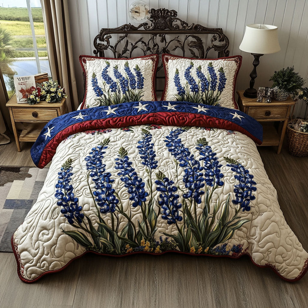Bluebonnet 3-Piece Quilted Bedding Set NCU0VT148