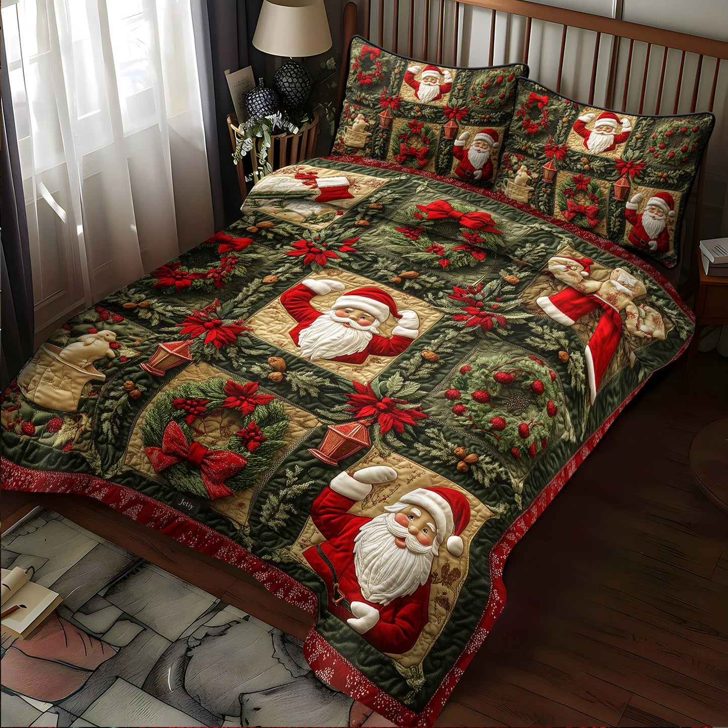 Starbright Christmas 3-Piece Quilted Bedding Set NCU0PT2120