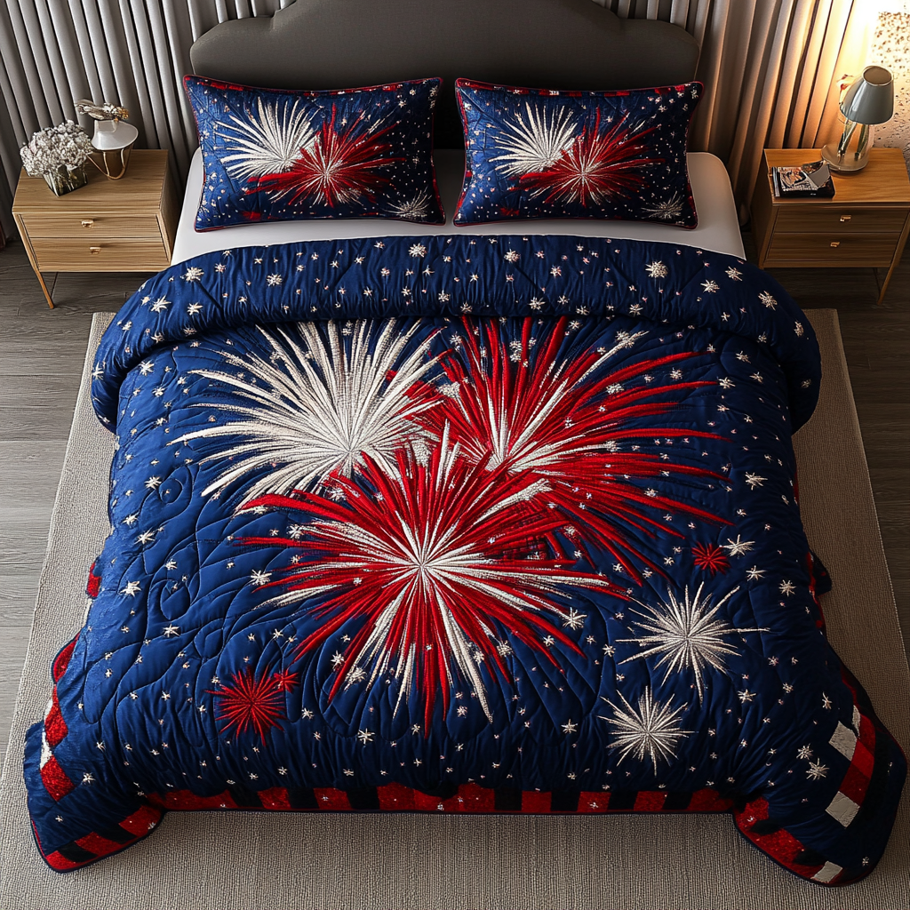 Starburst Glow 3-Piece Quilted Bedding Set NCU0DK8490