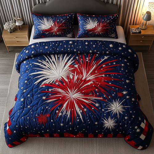 Starburst Glow 3-Piece Quilted Bedding Set NCU0DK8490