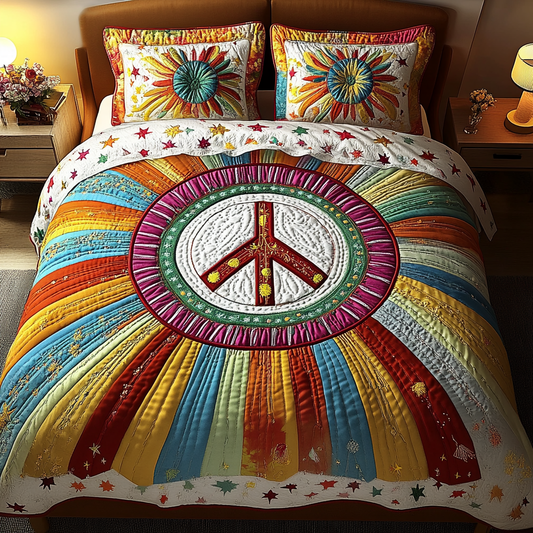 Starburst Peace 3-Piece Quilted Bedding Set NCU0VL1151