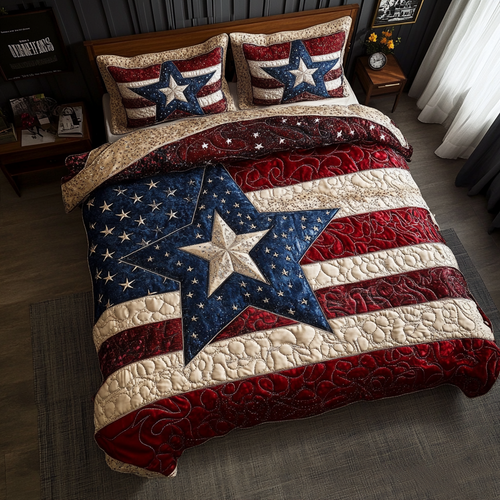 Starburst Pride 3-Piece Quilted Bedding Set NCU0DK8495