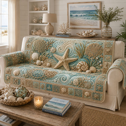 Starfish Bay Quilted Sofa Cover NCU0PT11797
