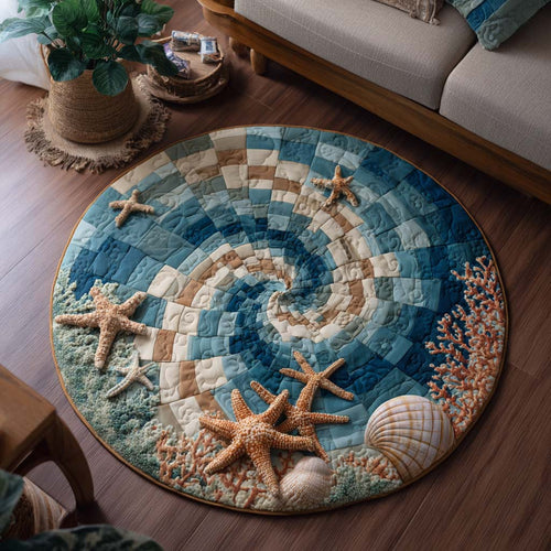 Starfish Flow Quilted Round Mat NCU0NT9922