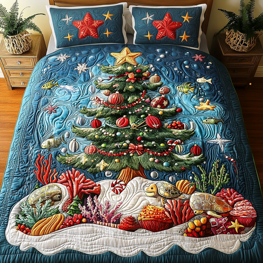 Starfish Magic 3-Piece Quilted Bedding Set NCU0VH973