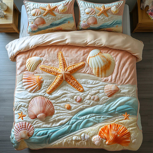 Starfish Serenity 3-Piece Quilted Bedding Set NCU0DK6012