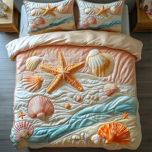 Starfish Serenity 3-Piece Quilted Bedding Set NCU0DK6012