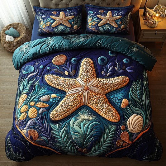 Starfish Serenity 3-Piece Quilted Bedding Set NCU0VH3309