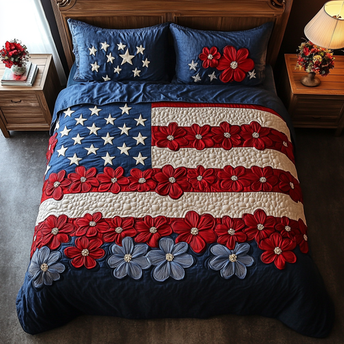 Starland Petals 3-Piece Quilted Bedding Set NCU0DK8461