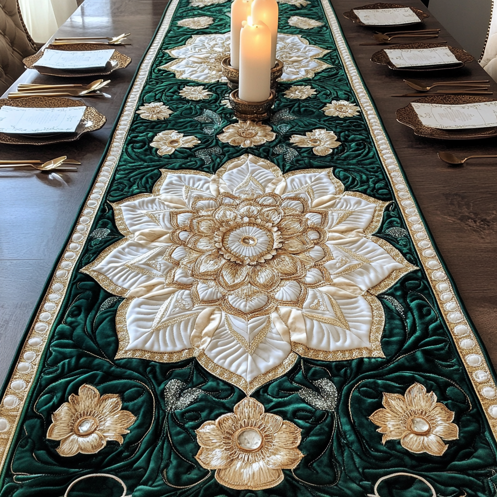 Starlight Elegance Quilted Table Runner NCU0VH2733