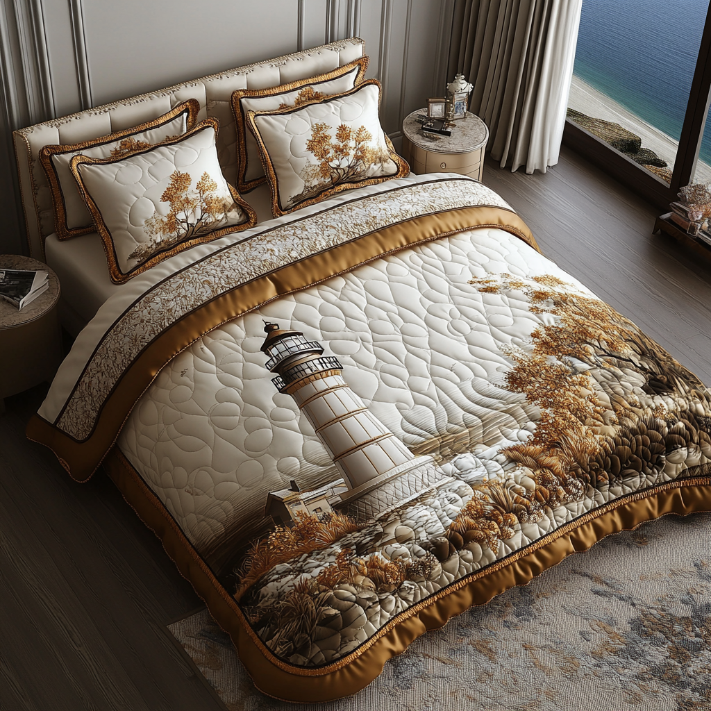 Starlight Lighthouse 3-Piece Quilted Bedding Set NCU0DV4598