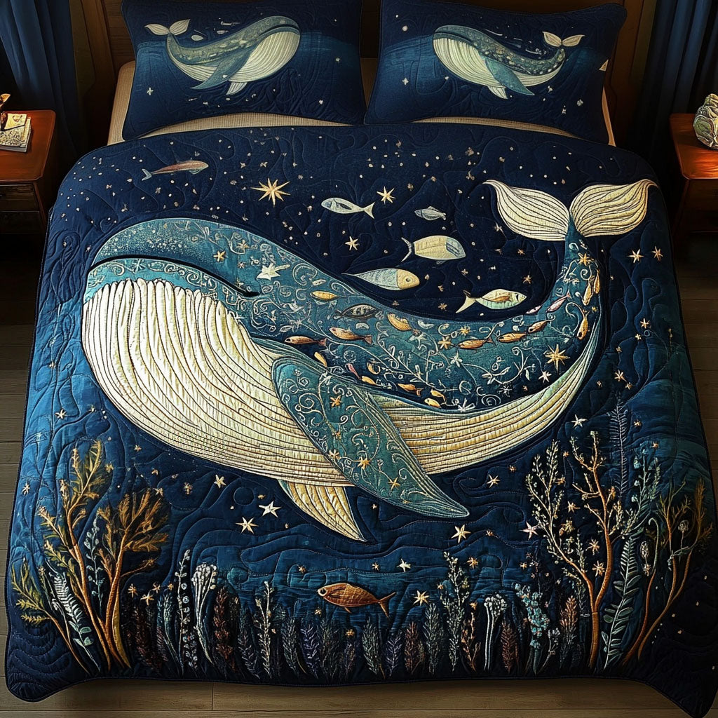 Starlight Whales 3-Piece Quilted Bedding Set NCU0NT2866