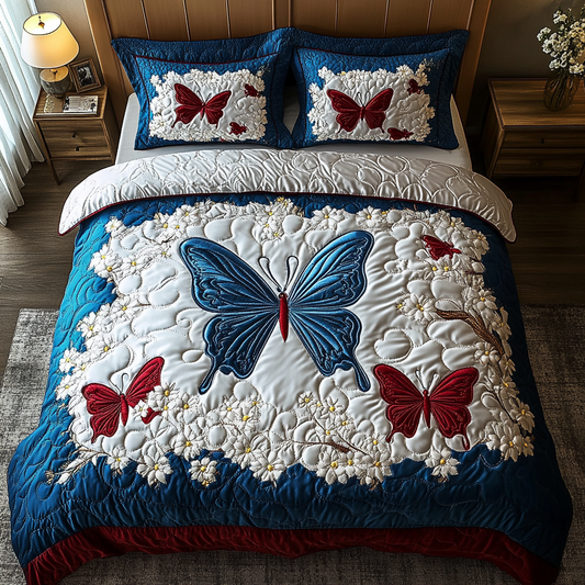 Starlit Butterfly 3-Piece Quilted Bedding Set NCU0DK10746