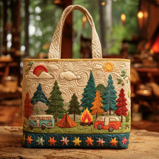 Starlit Campground Quilted Tote Bag NCU0NT9394