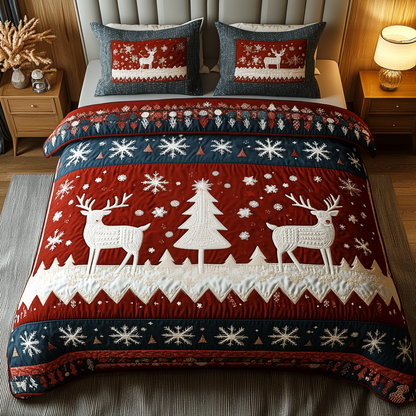 Starlit Deer 3-Piece Quilted Bedding Set NCU0VH513