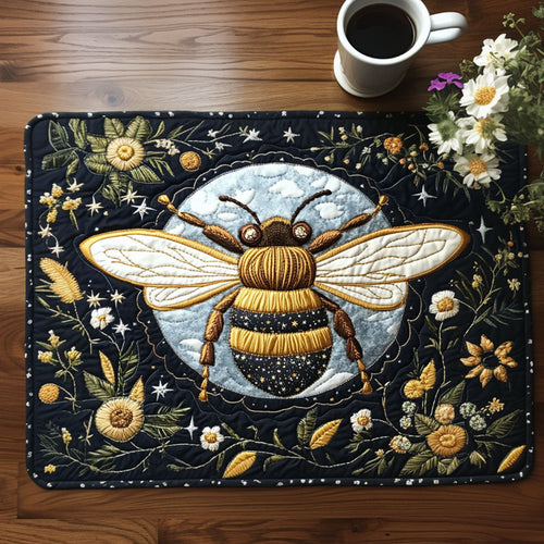 Starlit Garden Bee Quilted Placemat NCU0NT4376