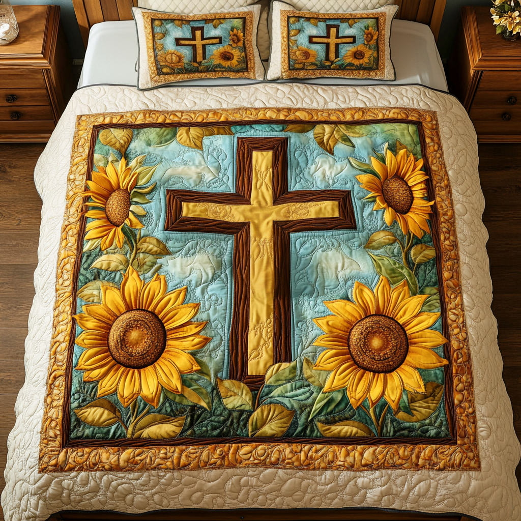 Starlit Grace 3-Piece Quilted Bedding Set NCU0VH1891