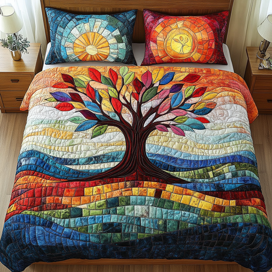 Starlit Growth 3-Piece Quilted Bedding Set NCU0VL907