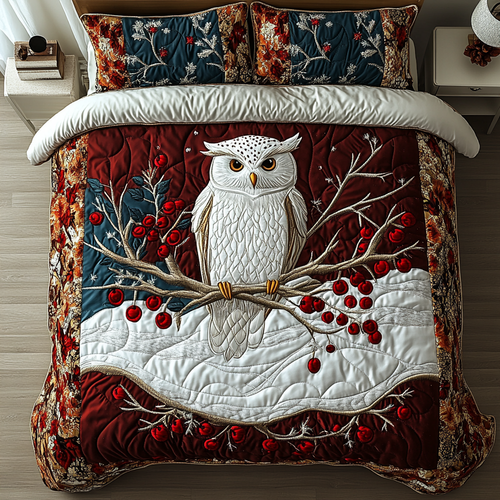 Starlit Owl 3-Piece Quilted Bedding Set NCU0DK10480