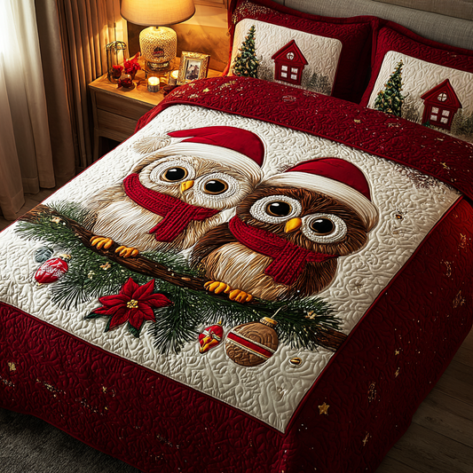 Starlit Owl 3-Piece Quilted Bedding Set NCU0DK11161