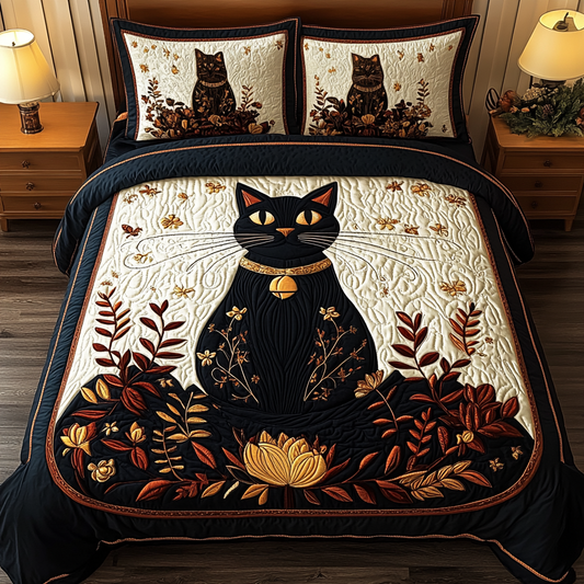 Starlit Panther 3-Piece Quilted Bedding Set NCU0DK2507