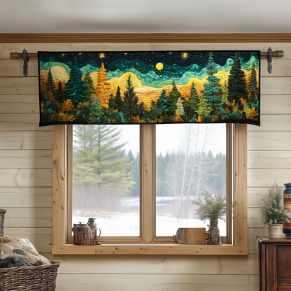 Starlit Pine Forest Quilted Valance NCU0NT7185