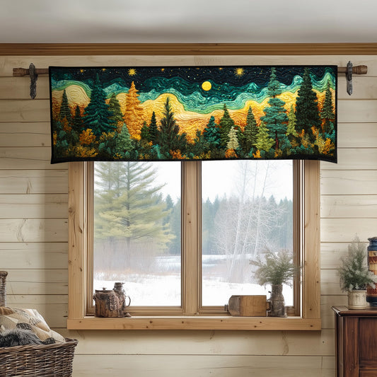 Starlit Pine Forest Quilted Valance NCU0NT7185