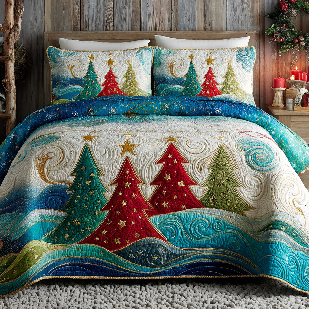 Starlit Pines 3-Piece Quilted Bedding Set NCU0VL2935