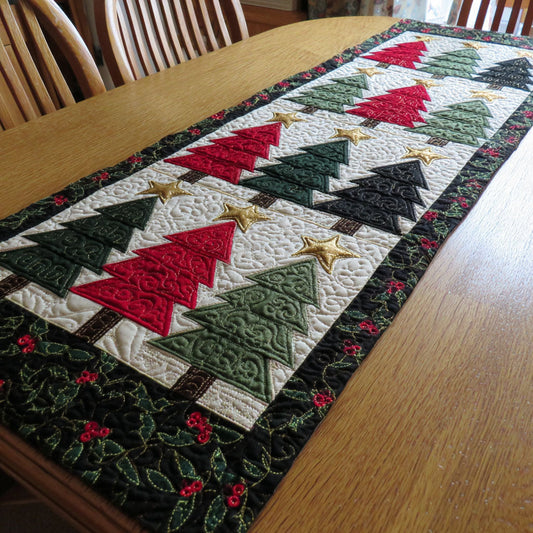 Starlit Pines Quilted Table Runner NCU0TV286
