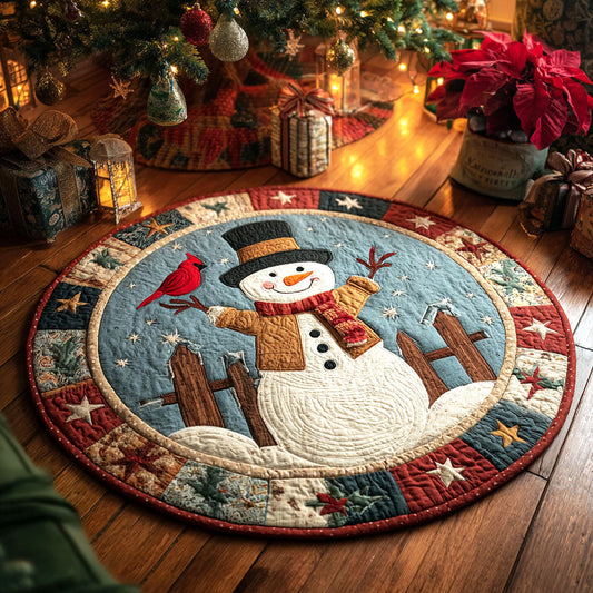 Starlit Snowman Quilted Round Mat NCU0TV329
