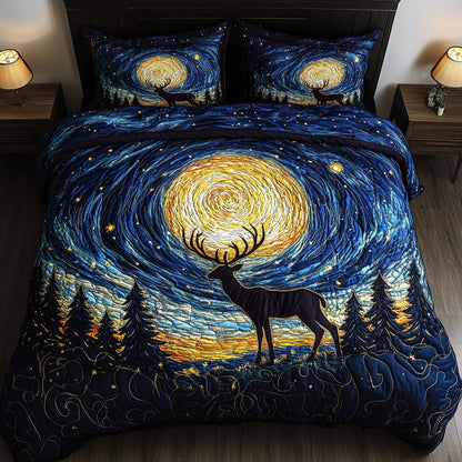 Starlit Stag 3-Piece Quilted Bedding Set NCU0NT9146