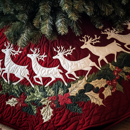Starlit Stag Quilted Christmas Tree Skirt NCU0VH418