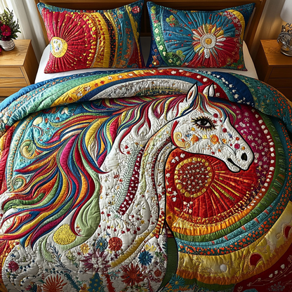 Starlit Stallion 3-Piece Quilted Bedding Set NCU0VH2912