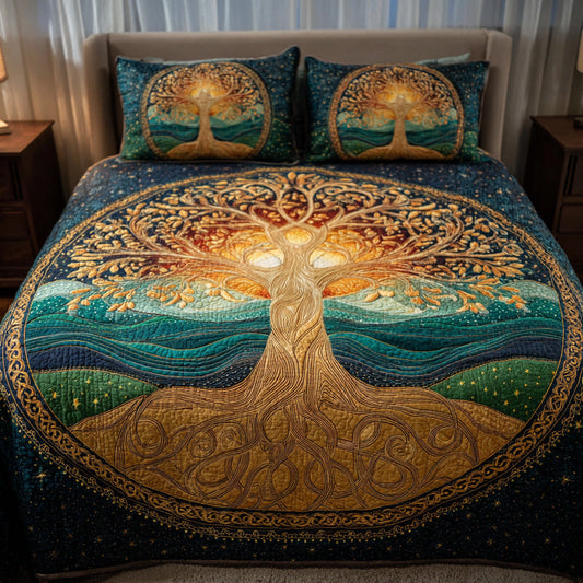 Starlit Tree 3-Piece Quilted Bedding Set NCU0VL3114